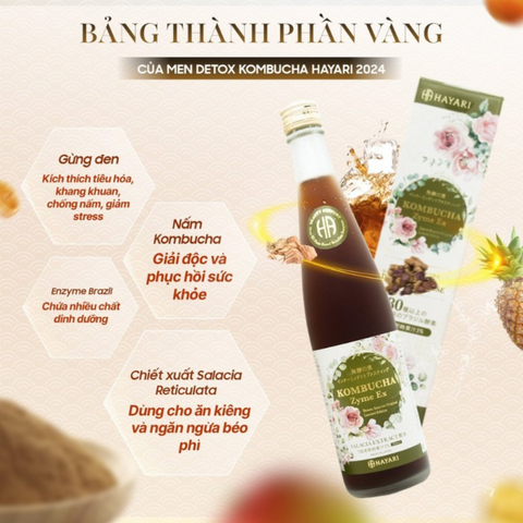 Men Detox Thải Độc Kombucha Zyme EX 500ml - Giúp Giảm Cân, Thanh Lọc Cơ Thể, Làm Đẹp Da - Xuất Xứ Nhật Bản, Mẫu Mới 2024