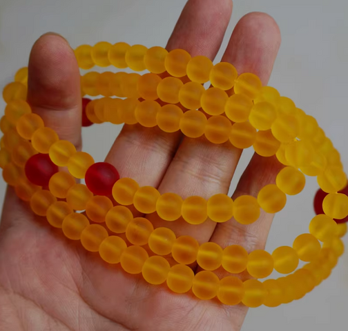 Chuỗi Hạt Lưu Ly Màu 108 - Trang Sức Tôn Giáo Phật Giáo Tây Tạng - Hạt Thủy Tinh Cao Cấp, Hành Trì, Mật Tông