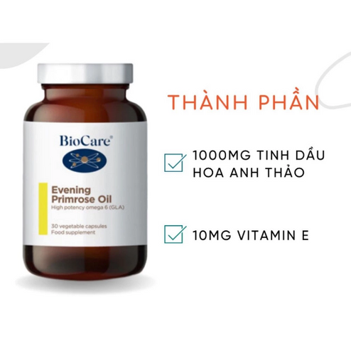 Tinh dầu hoa anh thảo BioCare Evening Primrose Oil 30 viên Anh