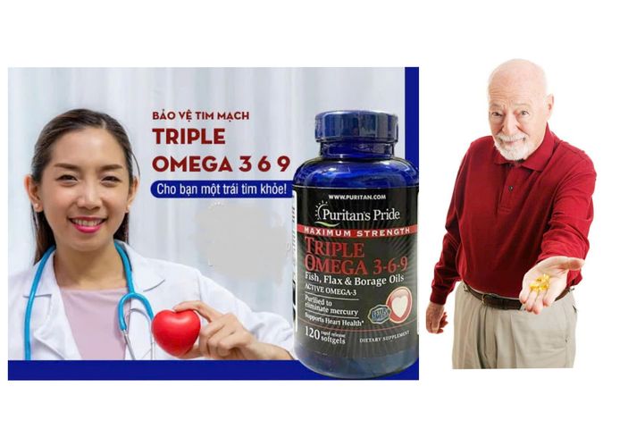 Viên Uống Puritan's Pride Triple Omega 3-6-9 Fish 120 Viên - Hỗ Trợ Tim Mạch, Tăng Cường Đề Kháng, Mỹ