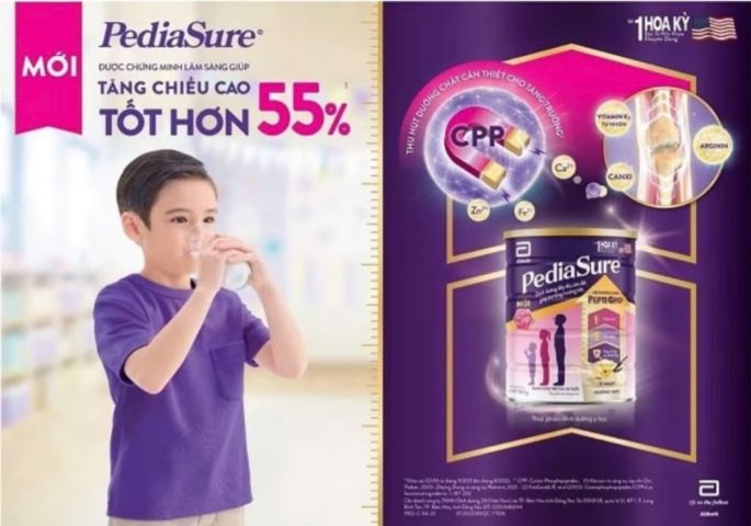 Sữa bột Pediasure Vanilla 850g cho trẻ từ 1-10 tuổi - Dinh dưỡng hoàn chỉnh hỗ trợ tăng trưởng chiều cao và cân nặng