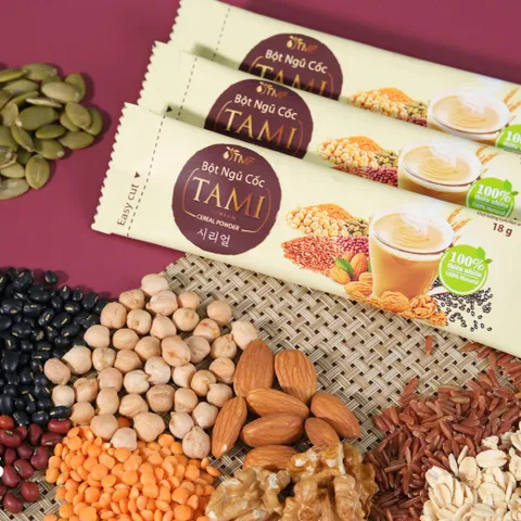 Bột ngũ cốc TAMI 900g - Hỗn hợp hạt nảy mầm tự nhiên, dinh dưỡng cao, không phẩm màu, không chất bảo quản