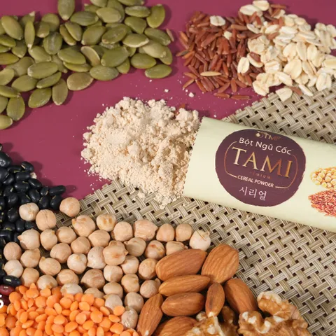 Bột ngũ cốc TAMI 900g - Hỗn hợp hạt nảy mầm tự nhiên, dinh dưỡng cao, không phẩm màu, không chất bảo quản