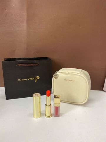 Set son dưỡng Whoo Gongjinhyang Mi Glow Lip Balm Special ví màu be