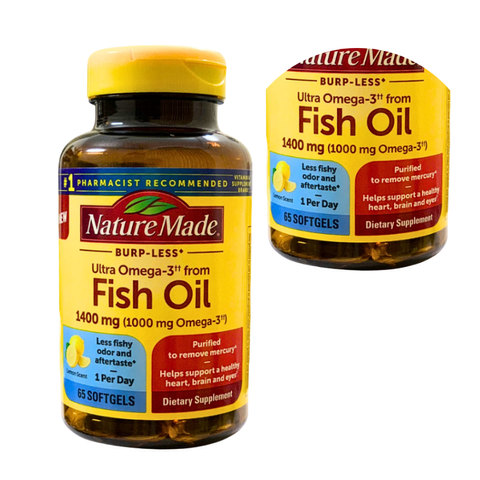 Viên Dầu Cá Omega 3 Fish Oil Nature Made 1400MG, Fish Oil Burp Less