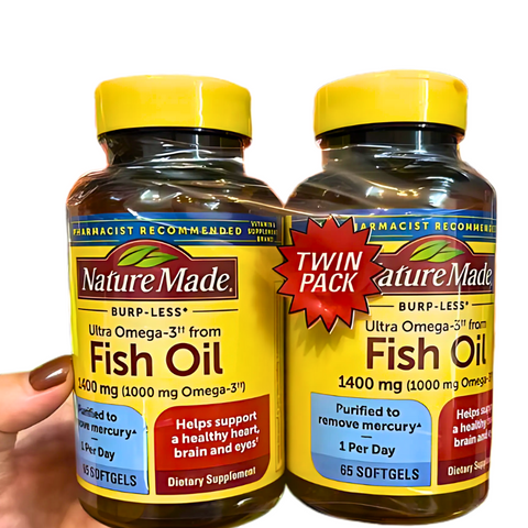 Viên Dầu Cá Omega 3 Fish Oil Nature Made 1400MG, Fish Oil Burp Less