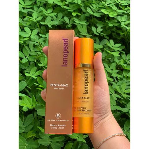 Tinh Chất Vàng Lanopearl Penta-Max Gold Serum 50ml - Serum Nhau Thai Cừu Tái Tạo Da, Chống Lão Hóa, Dưỡng Ẩm, Làm Trắng Da