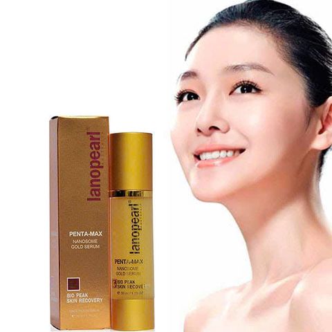 Tinh Chất Vàng Lanopearl Penta-Max Gold Serum 50ml - Serum Nhau Thai Cừu Tái Tạo Da, Chống Lão Hóa, Dưỡng Ẩm, Làm Trắng Da