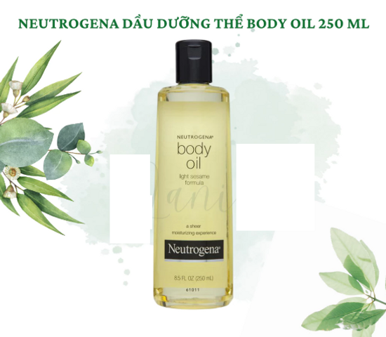 Dầu Dưỡng Thể Neutrogena Body Oil Light 250ml - Siêu Dưỡng Ẩm Từ Dầu Hạt Mè, Giúp Da Mềm Mại, Rạng Rỡ, Chống Nắng và Ngăn Ngừa Lão Hóa