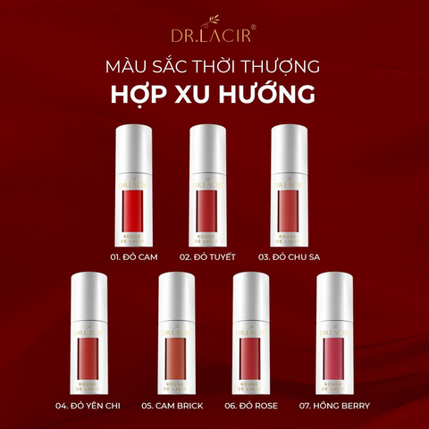 Son Kem Lì Rouge De Lacir Mềm Mịn Không Thâm Môi