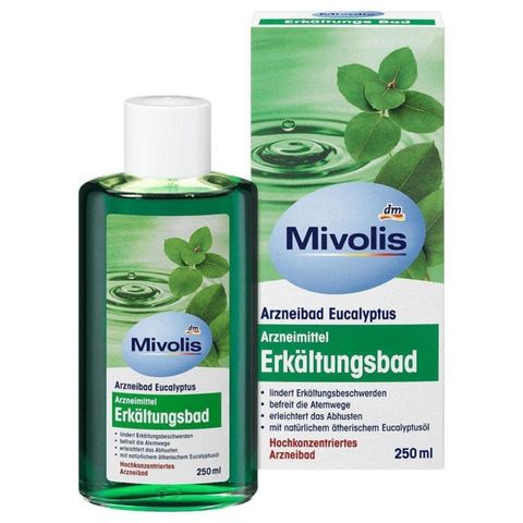 Tinh Dầu Tắm Khuynh Diệp Giảm Cảm Cúm Mivolis 250ml - Sản Phẩm Từ Đức Giúp Thông Thoáng Đường Hô Hấp, Thư Giãn Cơ Thể