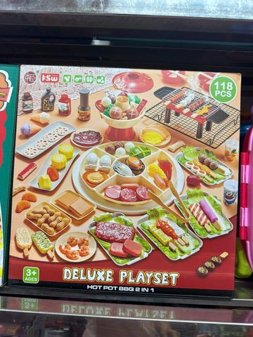 Bộ Đồ Chơi Nấu Ăn Hot Pot BBQ 118 Chi Tiết 2in1 - Sáng Tạo Cho Trẻ Em, Thú Vị Và An Toàn