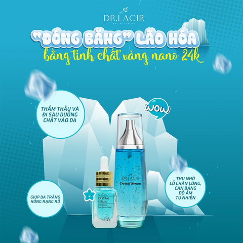 Serum Tinh Thể Vàng Dr. Lacir - Dưỡng ẩm, làm sáng da, kích thích phục hồi - Crystal Serum Chăm sóc sắc đẹp cao cấp