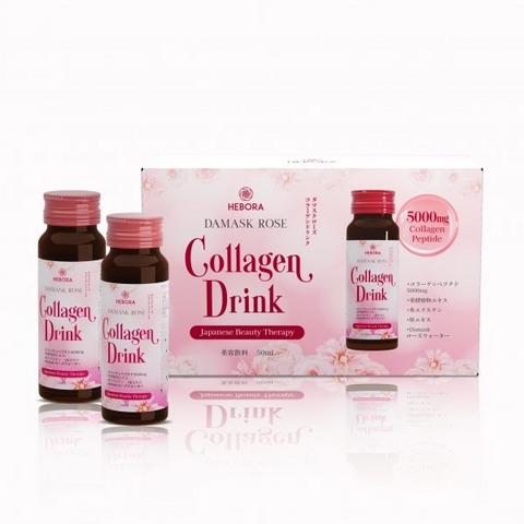 Nước Uống Collagen Hoa Hồng Damask Hebora 50ml - Cải Thiện Da Sáng Mịn, Đàn Hồi, Chứa Vitamin C và Chiết Xuất Thiên Nhiên