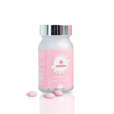 Viên Uống Thơm Cơ Thể Hebora Premium Sakura Damask Rose - Tạo Hương Tự Nhiên, Cân Bằng Nội Tiết, Giúp Da Trắng Mịn, 60 Viên