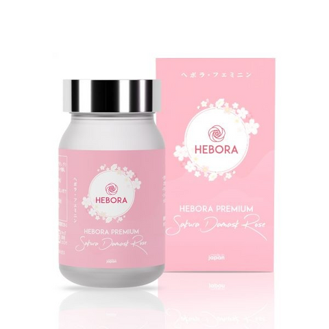 Viên Uống Thơm Cơ Thể Hebora Premium Sakura Damask Rose - Tạo Hương Tự Nhiên, Cân Bằng Nội Tiết, Giúp Da Trắng Mịn, 60 Viên