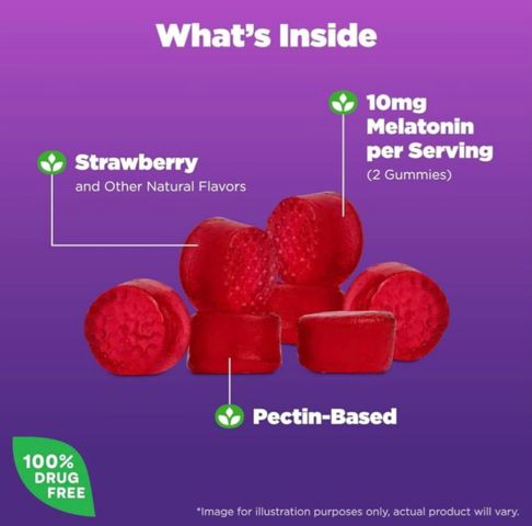 Kẹo Dẻo Ngủ Ngon Natrol Gummies 10mg 90 Viên - Hỗ Trợ Giấc Ngủ Sâu, Tăng Cường Tinh Thần Tỉnh Táo, Hàng Nhập Mỹ