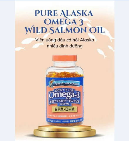 Viên Dầu Cá Hồi Pure Alaska Omega-3 Wild Salmon Oil 1000mg - Nhật Bản