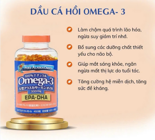 Viên Dầu Cá Hồi Pure Alaska Omega-3 Wild Salmon Oil 1000mg - Nhật Bản