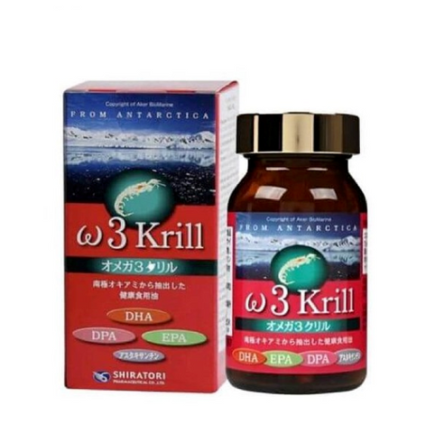 Viên uống dầu nhuyễn thể Omega 3 W3 Krill Shiratori 80 viên - Tăng cường sức khỏe tim mạch và trí não từ Nhật Bản