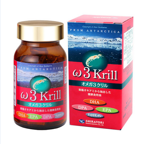 Viên uống dầu nhuyễn thể Omega 3 W3 Krill Shiratori 80 viên - Tăng cường sức khỏe tim mạch và trí não từ Nhật Bản