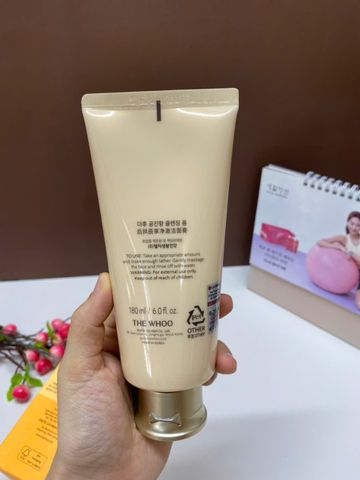 Sữa Rửa Mặt The Whoo GongJinHyang 180ml - Ngừa Lão Hóa, Cấp Ẩm, Làm Sạch Sâu - Sữa Rửa Mặt Bán Chạy Tại Hàn Quốc