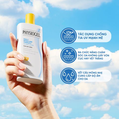 Kem Chống Nắng Physiogel Daily Moisture Lotion SPF50 100mL - Dưỡng ẩm và Bảo vệ da khỏi Tia UV cho Mọi Loại Da