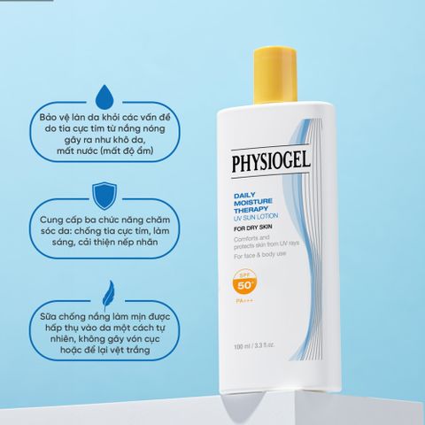 Kem Chống Nắng Physiogel Daily Moisture Lotion SPF50 100mL - Dưỡng ẩm và Bảo vệ da khỏi Tia UV cho Mọi Loại Da