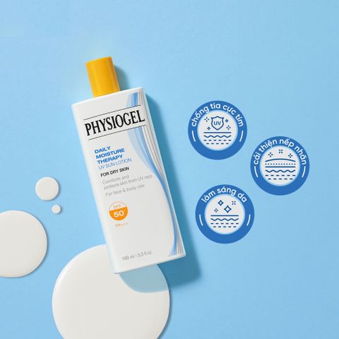 Kem Chống Nắng Physiogel Daily Moisture Lotion SPF50 100mL - Dưỡng ẩm và Bảo vệ da khỏi Tia UV cho Mọi Loại Da