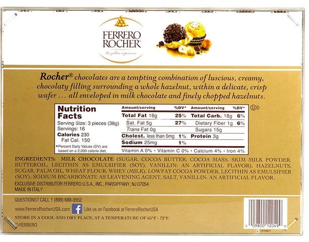 Hộp 48 viên Socola cao cấp Ferrero Rocher Chocolate, chính hãng Mỹ