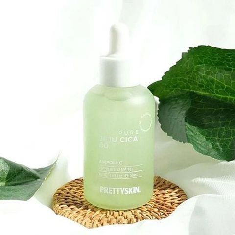 Tinh Chất Rau Má The Pure Jeju Cica 80 Ampoule Prettyskin 50ml - Serum Giảm Mụn, Làm Mờ Vết Thâm, Cung Cấp Độ Ẩm Cho Da Khỏe Đẹp