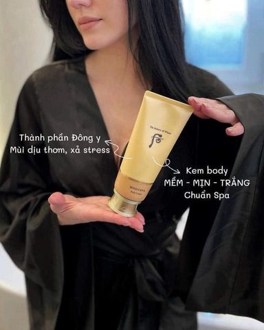 Kem Dưỡng Thể Whoo Spa Body Cream 200ml - Dưỡng Ẩm, Làm Mịn Da - Sản Phẩm Cao Cấp Hàn Quốc Cho Làn Da Tươi Sáng, Đàn Hồi