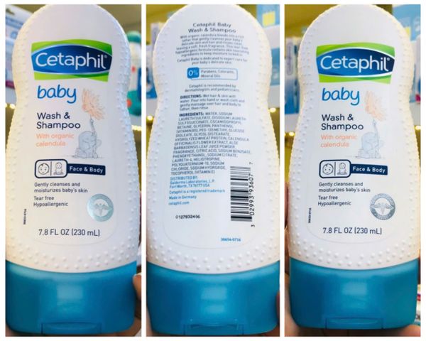 Sữa Tắm Gội Cetaphil Baby Wash & Shampoo 230ml - Chiết Xuất Hoa Cúc Hữu Cơ An Toàn Cho Da Nhạy Cảm Của Bé
