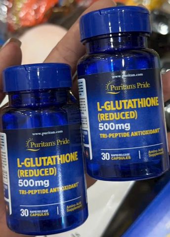 Viên Uống Làm Sáng Da Puritan's Pride L-Glutathione Reduced 30 Viên - Hỗ Trợ Giảm Melanin, Cải Thiện Thâm Nám, Tàn Nhang