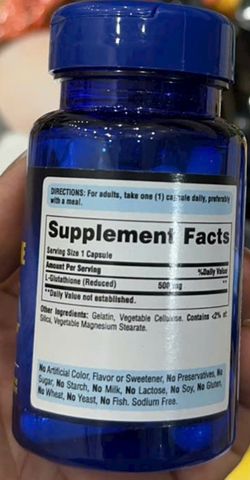 Viên Uống Làm Sáng Da Puritan's Pride L-Glutathione Reduced 30 Viên - Hỗ Trợ Giảm Melanin, Cải Thiện Thâm Nám, Tàn Nhang