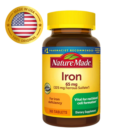 Viên uống bổ sung sắt Iron 65mg Nature Made Của Mỹ