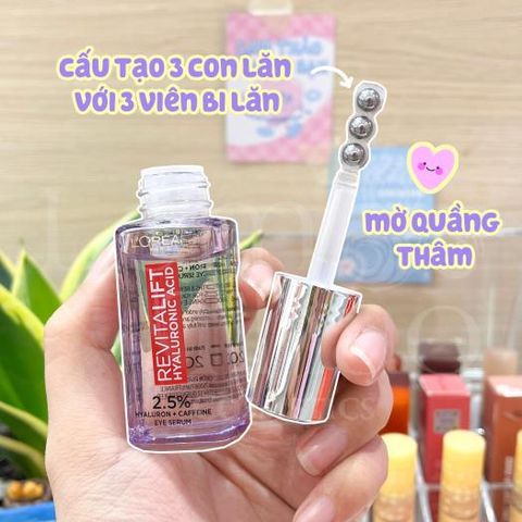 Serum Dưỡng Mắt L'Oreal Revitalift 2.5% Hyaluronic Acid - Giảm Bọng Mắt & Làm Đầy Rãnh Nhăn 20ml Cho Đôi Mắt Tươi Trẻ