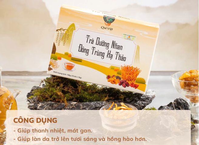 Trà dưỡng nhan đông trùng hạ thảo Quê Việt - Hộp 150g