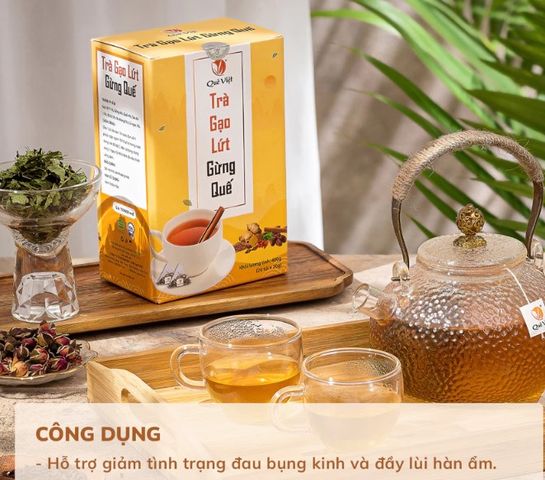 Trà Gạo lứt Gừng Quế Quê Việt ấm bụng ngày dâu rụng