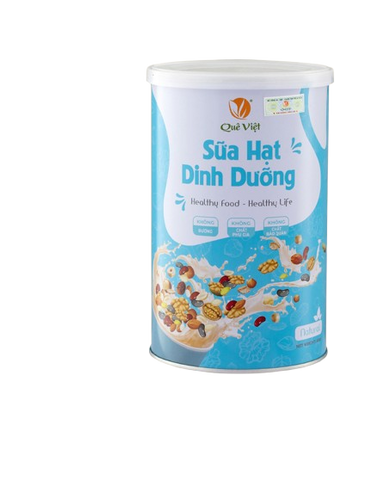 Sữa hạt dinh dưỡng Quê Việt nguyên liệu hữu cơ - Lon 500G