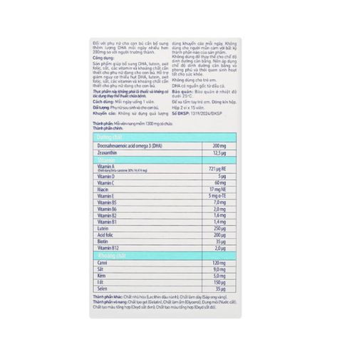 Elevit Vitamin Dành Cho Phụ Nữ Sau Sinh - Bổ Sung DHA, Lutein, Axit Folic, Hộp 30 Viên Nhập Khẩu từ Bayer