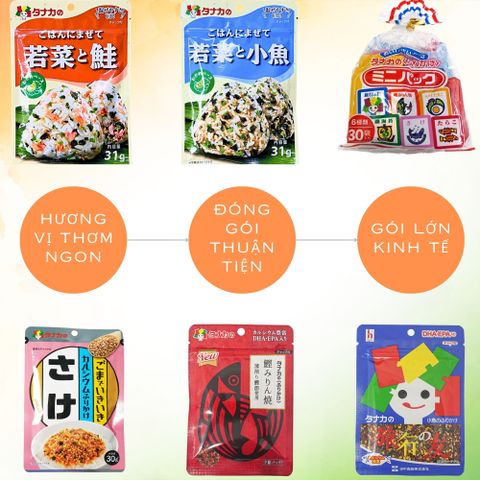 Gia Vị Rắc Cơm Nhật Bản Tanaka Đủ Vị (Hàng Nhập Khẩu)