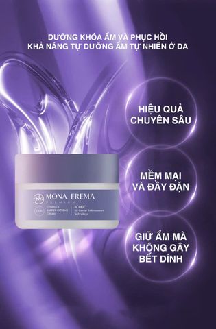 Kem Dưỡng Ẩm Mona Frema Ceramide Barrier-Extreme 50g - Cấp Nước, Khóa Ẩm, Dành Cho Da Khô, Nhạy Cảm, Giảm Nhăn, Dưỡng Da Mịn Màng