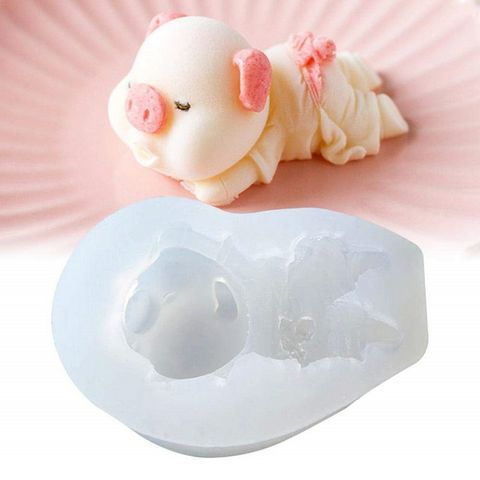 Khuôn silicon làm rau câu heo con tắm tiên – Loại 7 cm - 1014