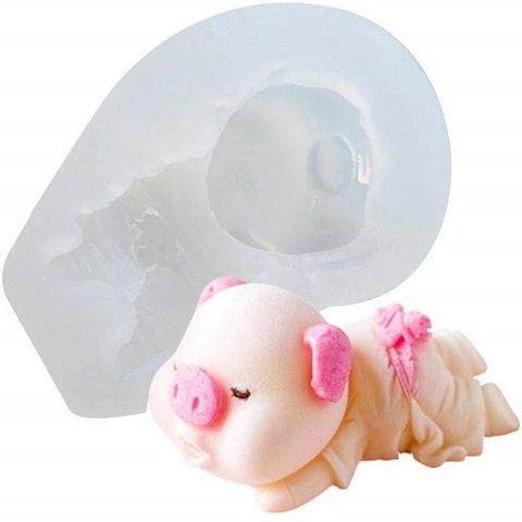 Khuôn silicon làm rau câu heo con tắm tiên – Loại 7 cm - 1014