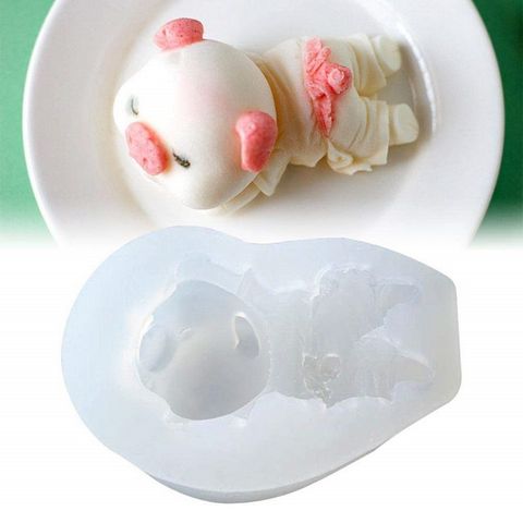 Khuôn silicon làm rau câu heo con tắm tiên – Loại 7 cm - 1014