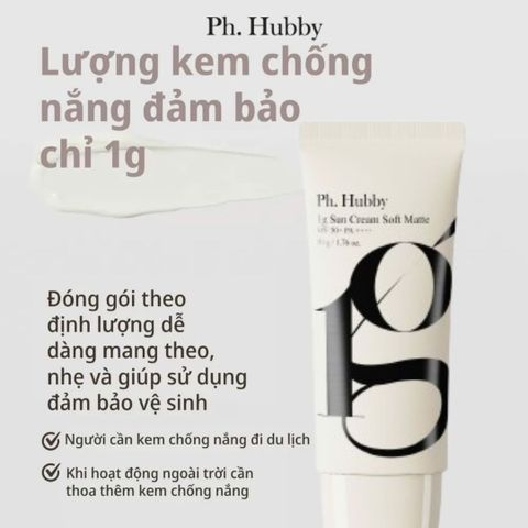Kem Chống Nắng Ph Hubby Soft Matte 50g - Thuần Chay, Kiềm Dầu, SPF 50+ PA++++ Cho Da Mịn Màng, Không Vệt Trắng