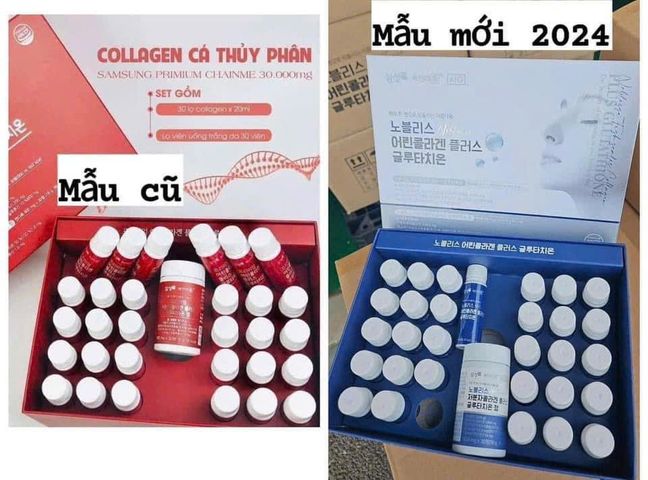 Nước uống Collagen kèm 30 viên uống trắng da hủy nám Glutathione