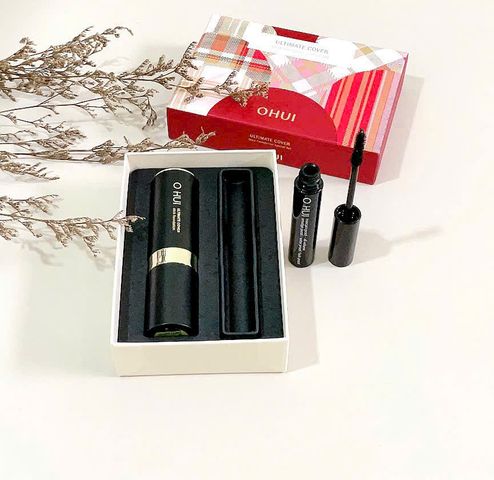 Set Kem Nền Dạng Thỏi Ohui Ultimate Cover Foundation - Tặng Mascara Không Lem, Chống Nắng SPF50+ 15g