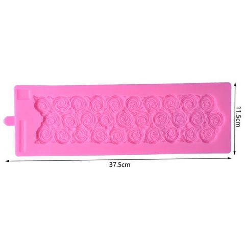 Khuôn silicon làm viền bánh, rau câu, fondant 30 hoa hồng xoáy - 1072